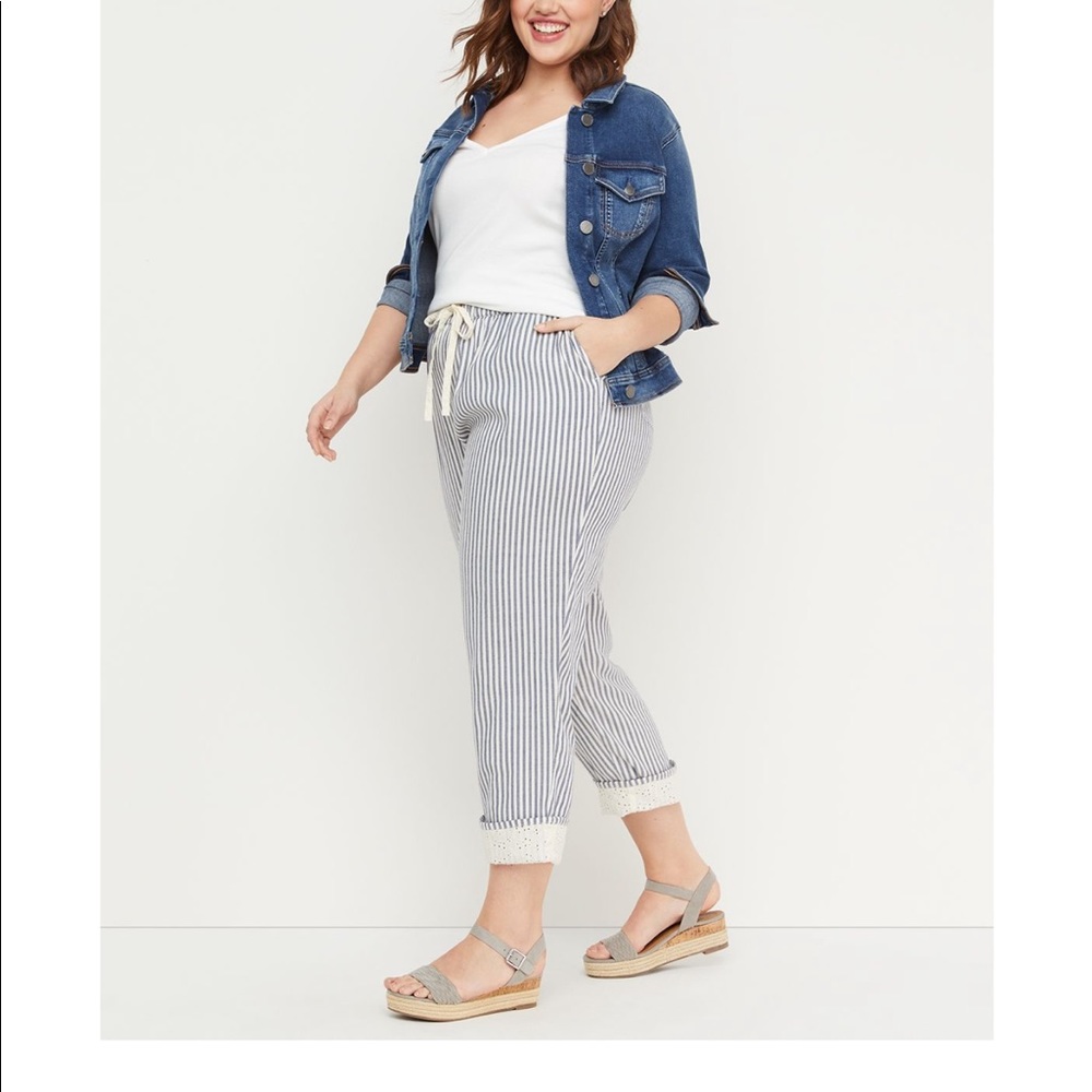 New With Tags LB Linen Crop Pants